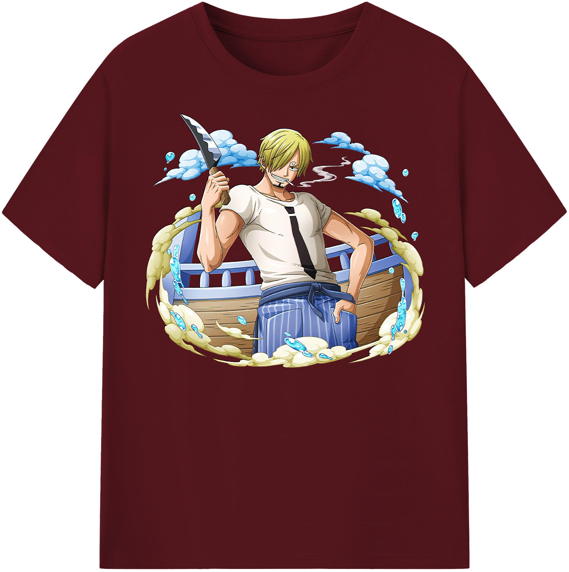 ワンピース サンジ ONE PIECE Sanji 綿100％半袖Tシャツ（フロントプリント）